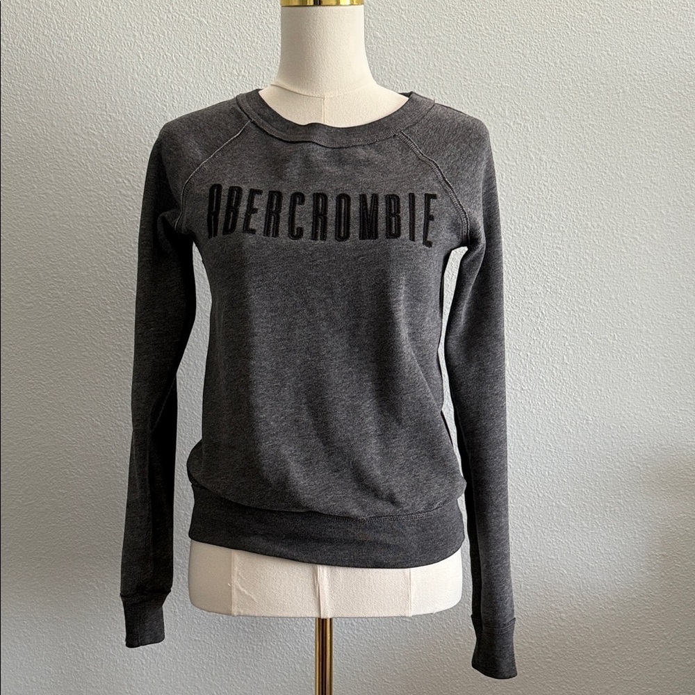 Abercrombie & Fitch Gray Crewneck Logo Sweatshirt XS